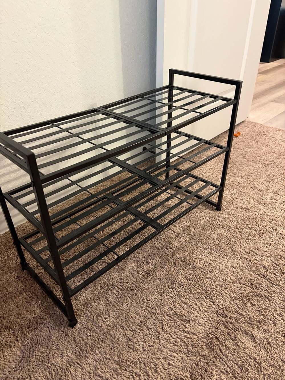 Mainstays 3-Tier Metal Shoe Rack, Black